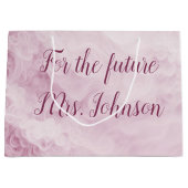 の結婚ピンク抽象芸術フローラ ラージペーパーバッグ (正面)