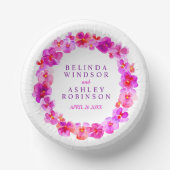 の結婚ピンク色のリースカスタム ペーパーボウル (正面)