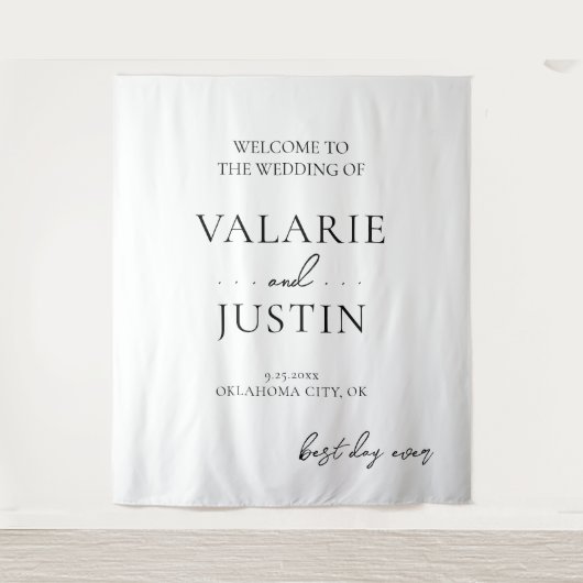 の結婚ファンシーフォントスクリプト引用文 タペストリー (正面)