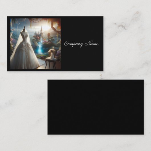 の結婚ファンタジー背景のドレス 名刺 (正面/裏面)