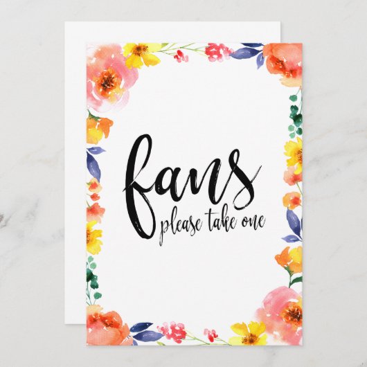 の結婚ファン書道の手頃フローラ標識 (正面/裏面)