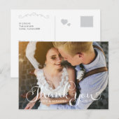 の結婚フォトカードはがききエレガントカーユニークド ポストカード (正面/裏面)