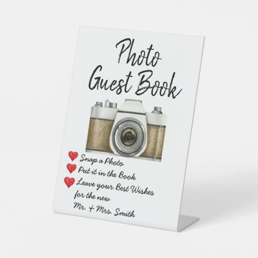 の結婚フォトゲストブックの披露宴表の署名 台座サイン (正面)