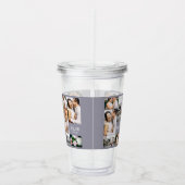 の結婚フォトコラージュとモノグラムと日付 アクリルタンブラー (右)