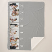 の結婚フォトコラージュ7写真グレ結婚したー シェルパブランケット (正面)