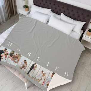 の結婚フォトコラージュ7写真グレ結婚したー シェルパブランケット