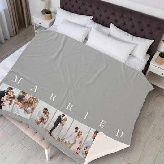 の結婚フォトコラージュ7写真グレ結婚したー シェルパブランケット