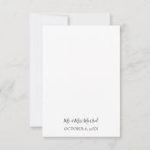 の結婚フォトシックな手書きモダンタイポグラフィ サンキューカード (裏面)