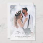 の結婚フォトシルバーグリッタードリップ サンキューカード (正面)