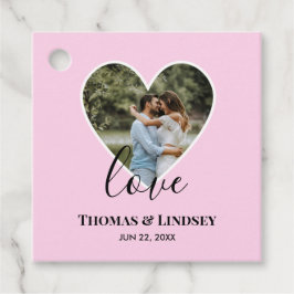 の結婚フォトピンクハートフレーム書モダン跡 フェイバータグ
