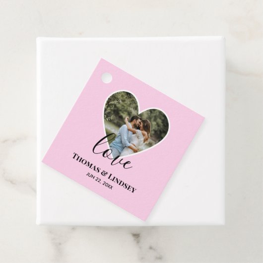 の結婚フォトピンクハートフレーム書モダン跡 フェイバータグ (インサイチュ)