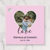の結婚フォトピンクハートフレーム書モダン跡 フェイバータグ (正面)