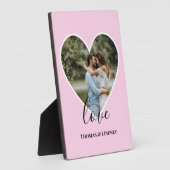 の結婚フォトピンクハートフレーム書モダン跡 フォトプラーク (側面)