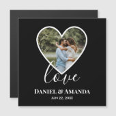 の結婚フォトブラックハートフレーム書モダン跡 (正面/裏面)