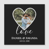 の結婚フォトブラックハートフレーム書モダン跡 (正面)