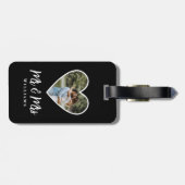 の結婚フォトブラックハートフレーム書モダン跡 ラゲッジタグ (裏面横)