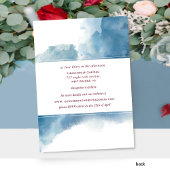 の結婚フォトブルーパープルブルゴーニュの水色 招待状