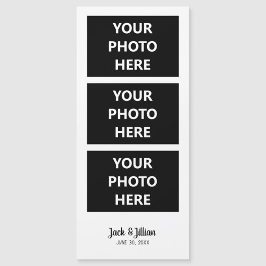 の結婚フォトブースのフォトストリップカスタム文字磁石 (正面)
