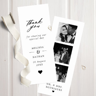 の結婚フォトブースストリップスタイルサンキューカード