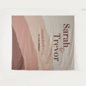 の結婚フォトブースPropレトロファンキーEarth tones T タペストリー (正面(横))