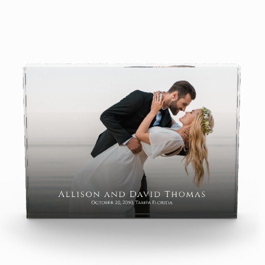 の結婚フォトミニマルなカップルシンプル写真 フォトブロック (正面)