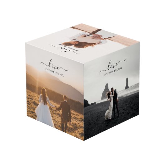 の結婚フォトメモリのラブスクリプ結婚ト フォトキューブ (裏面アングル)