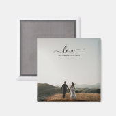 の結婚フォトメモリのラブスクリプ結婚ト マグネット (正面/裏面)