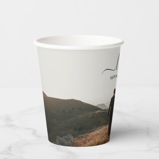 の結婚フォトメモリのラブスクリプ結婚ト 紙コップ (正面)