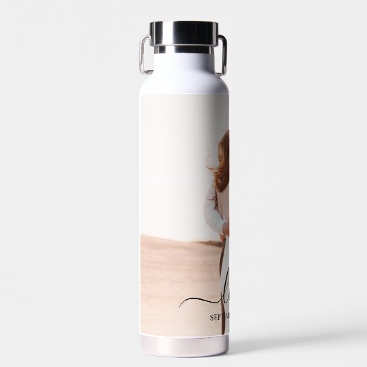 の結婚フォトメモリ愛スクリプト記念日 ウォーターボトル (正面)