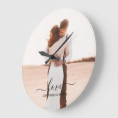 の結婚フォトメモリ愛スクリプト記念日 ラージ壁時計 (傾斜)