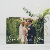 の結婚フォトラブ&ウォーターサンキューカラーの花 サンキューカード (スタンド正面)