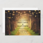 の結婚フォレ素朴ストパス文字列ライト 招待状 (正面/裏面)
