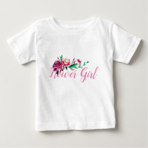 の結婚フラワーラッフルティー素朴スタイル ベビーTシャツ