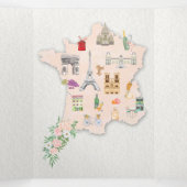 の結婚フランストリフォールド招待状 三つ折り招待状 (内部中)