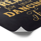 の結婚フリップフロップ記号、踊り足(金ゴールド) ポスター (角)