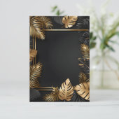 の結婚フレーム金ゴールド葉の招待 (スタンド正面)