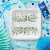 の結婚フローラエレガントの緑の水の色の名前 ペーパープレート (パーティー)