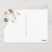 の結婚フローラエレガントピンクのスクリプトRSVP予算 ポストカード (裏面)