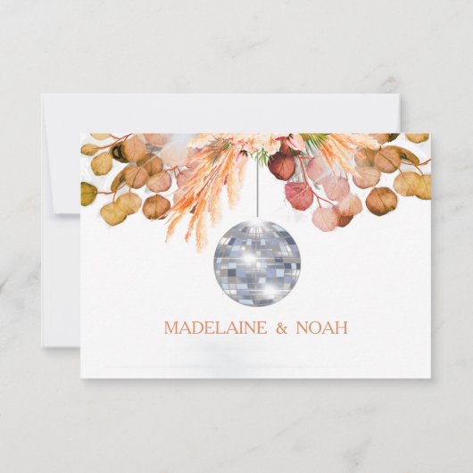 の結婚フローラディスコボール日付を保存 セーブザデート (裏面)