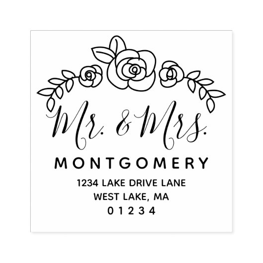 の結婚フローラバラミセス・差出人住所 ラバースタンプ (インプリント)