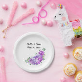 の結婚フローラパープル牡丹紙プレート ペーパープレート (パーティー)