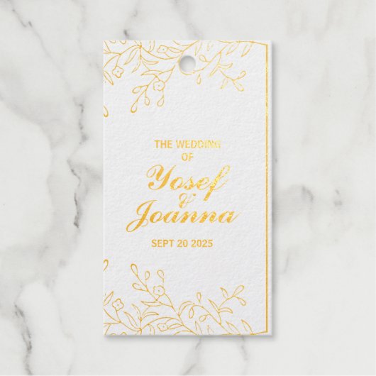 の結婚フローラフォイルメッセージカード ギフトタグ (正面)