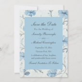 の結婚フローラブルーカントリーガーデン日付を保存 案内状 (正面)