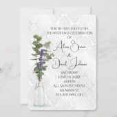 の結婚フローラブーケオンダマスク 招待状 (正面)