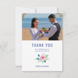 の結婚フローラブーケ写真サンキューカード サンキューカード