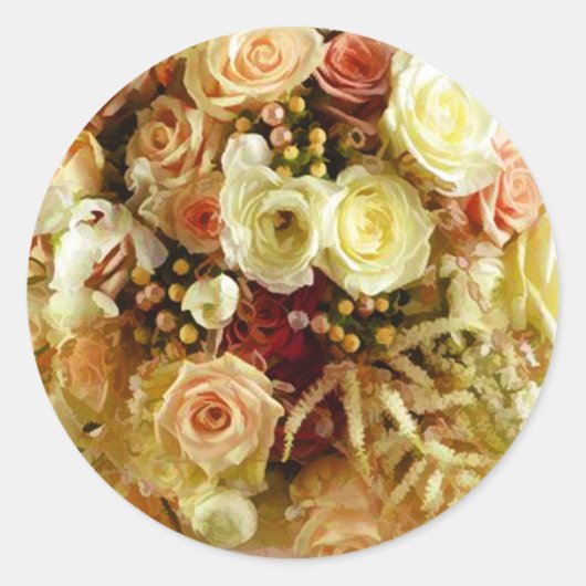 の結婚フローラブーケ封筒用シールシール ラウンドシール (正面)