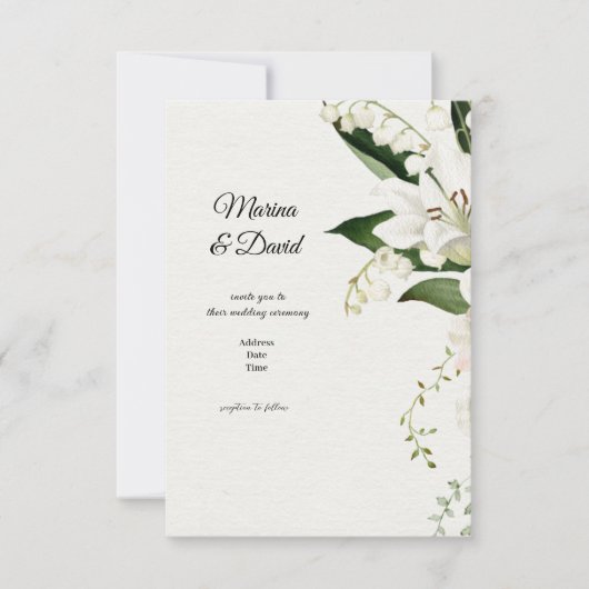 の結婚フローラリリークラシック ノートカード (正面)