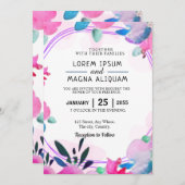 の結婚フローラ招待カードの日付を保存 招待状 (正面/裏面)