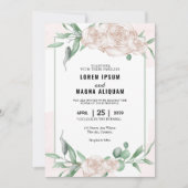 の結婚フローラ招待カードは日付を保存Desig 招待状 (正面)
