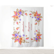 の結婚フローラ水彩写真ブース背景